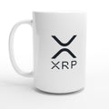 White mug with XRP logo on a white background