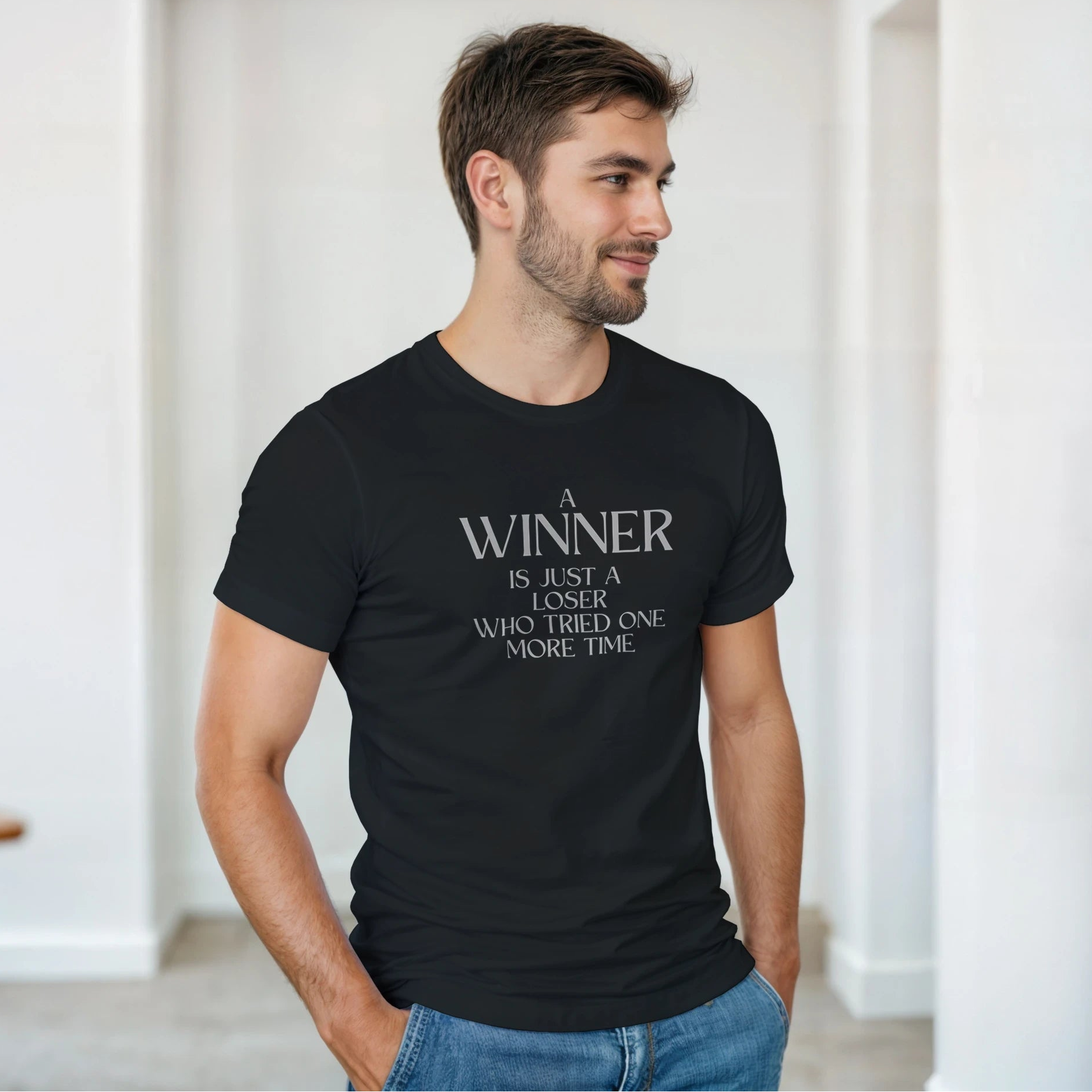 Winner Motivational Quote Heavyweight Unisex Cotton T-Shirt