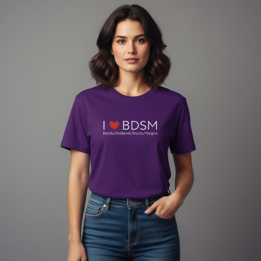 Funny 'I Love BDSM' Stock Market Crypto Unisex Cotton T-Shirt
