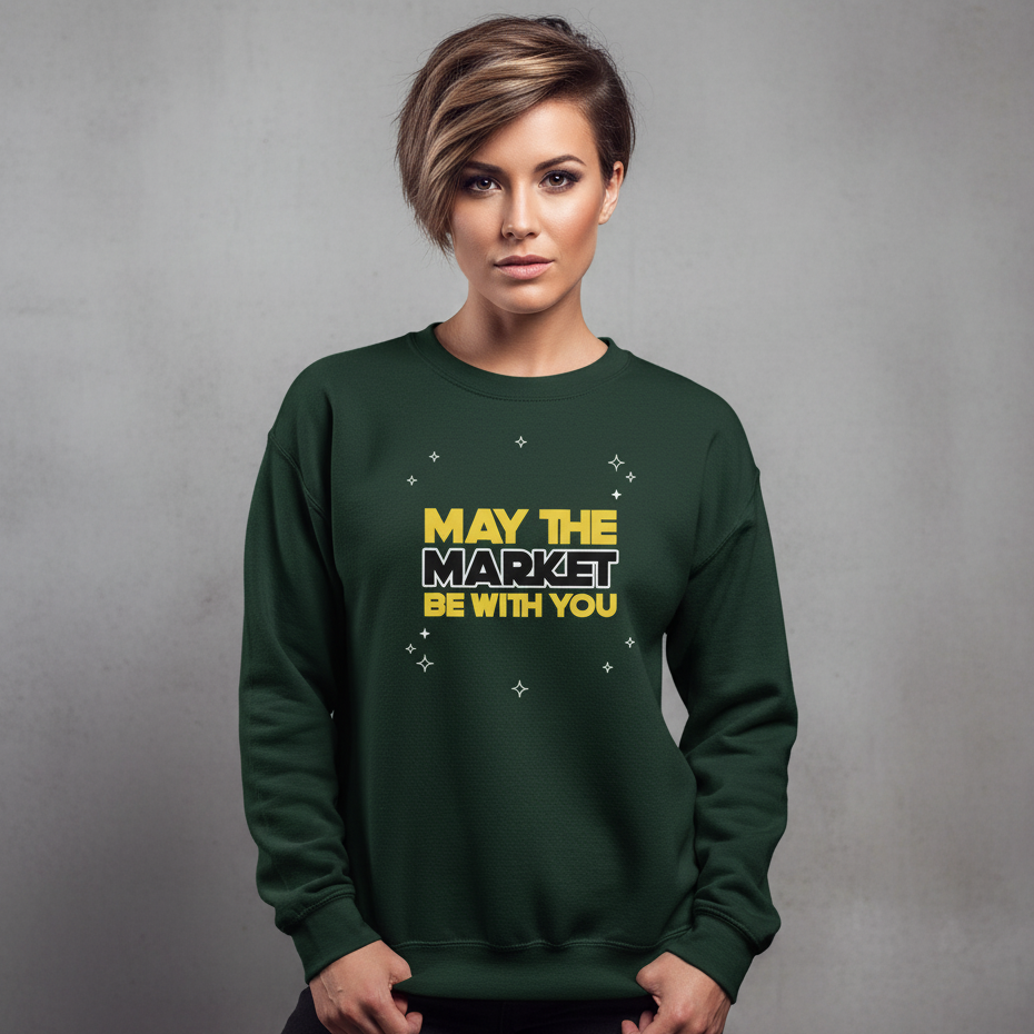 Funny "May the Market Be With You" Star Wars Quote Unisex Sweatshirt