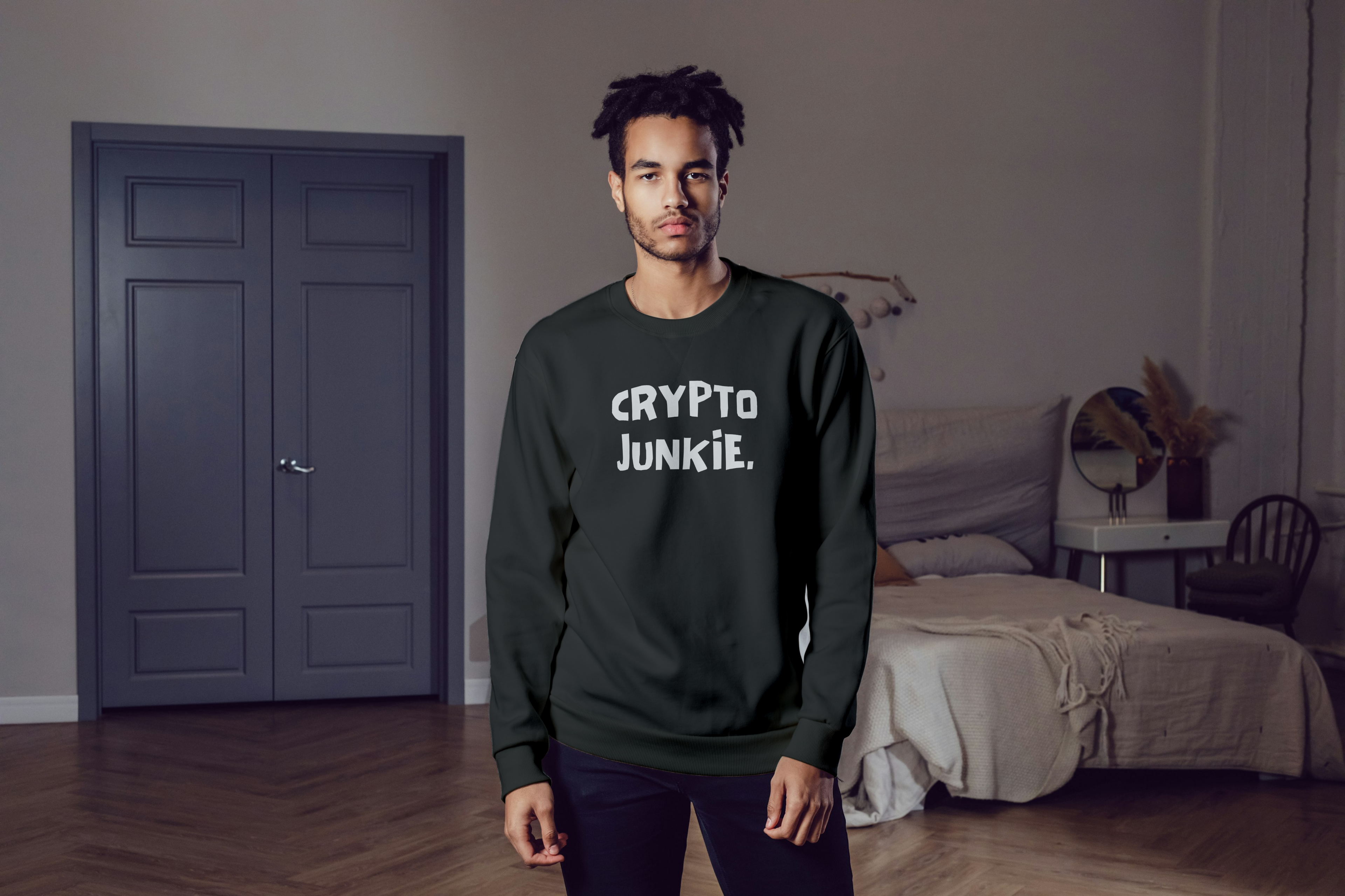 Crypto Junkie Unisex Cotton - Polyester Sweatshirt