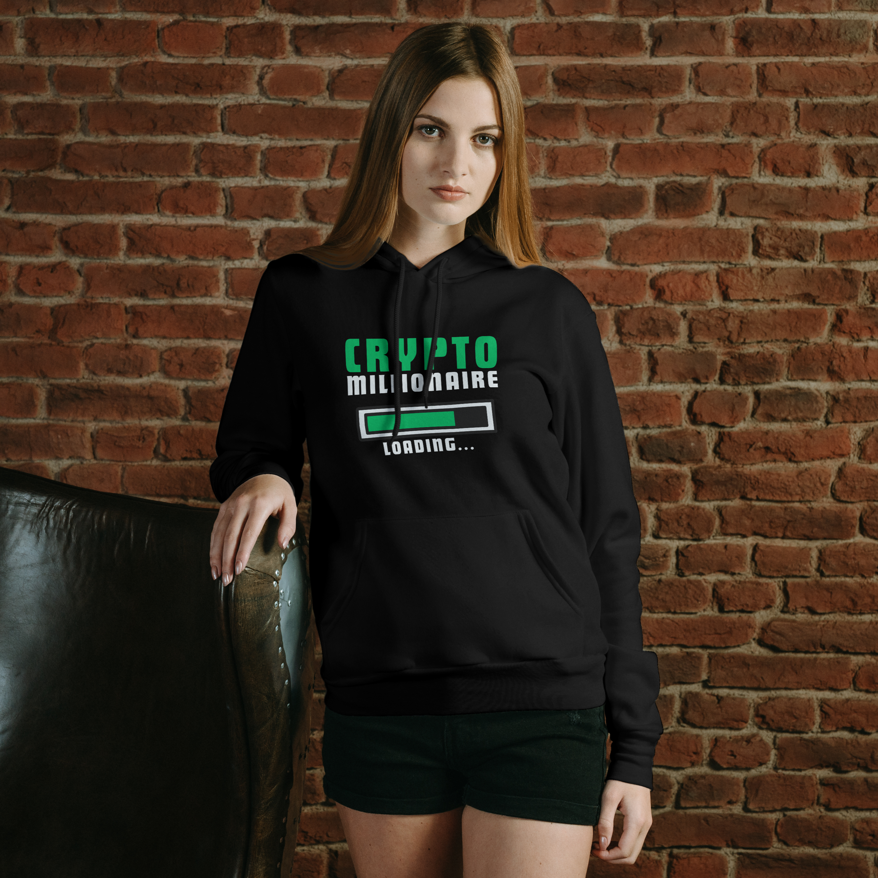 Crypto Millionaire Loading Motivational Unisex Hoodie