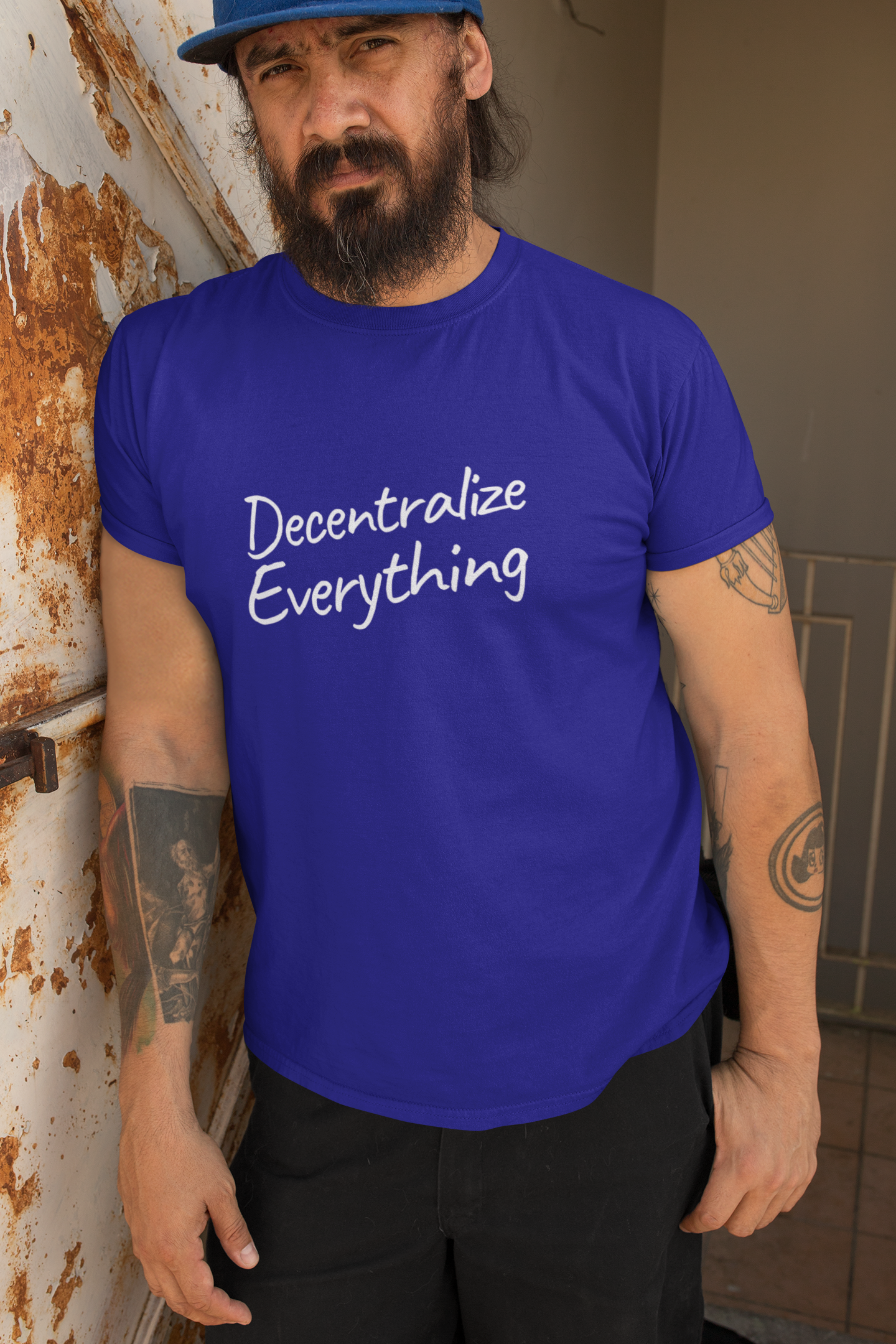 Decentralize Everything Crypto Cotton T-Shirt