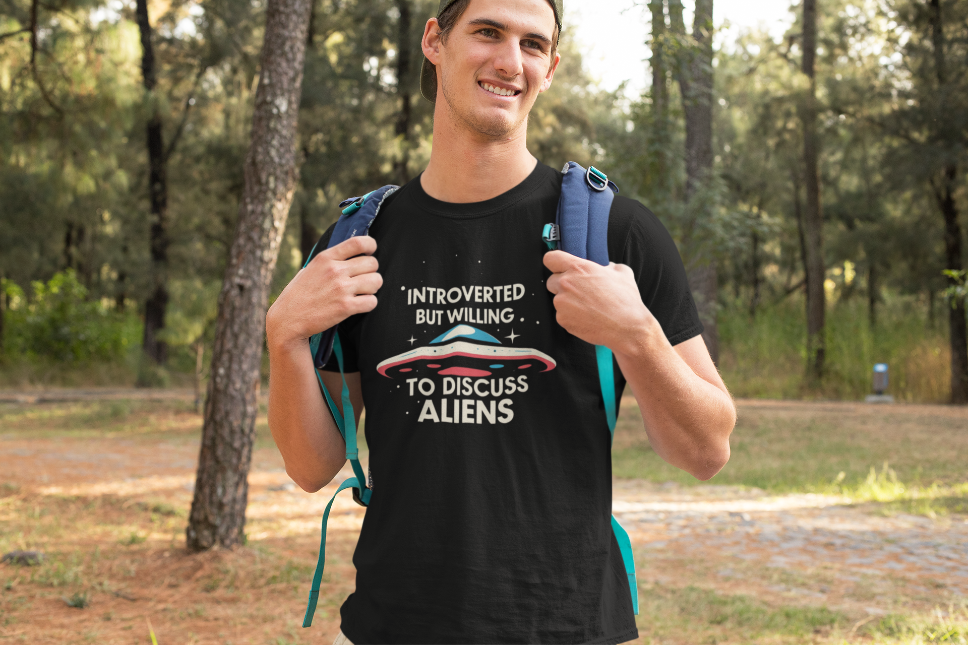 Funny Introverted but Willing to Discuss Aliens Unisex Cotton T-Shirt