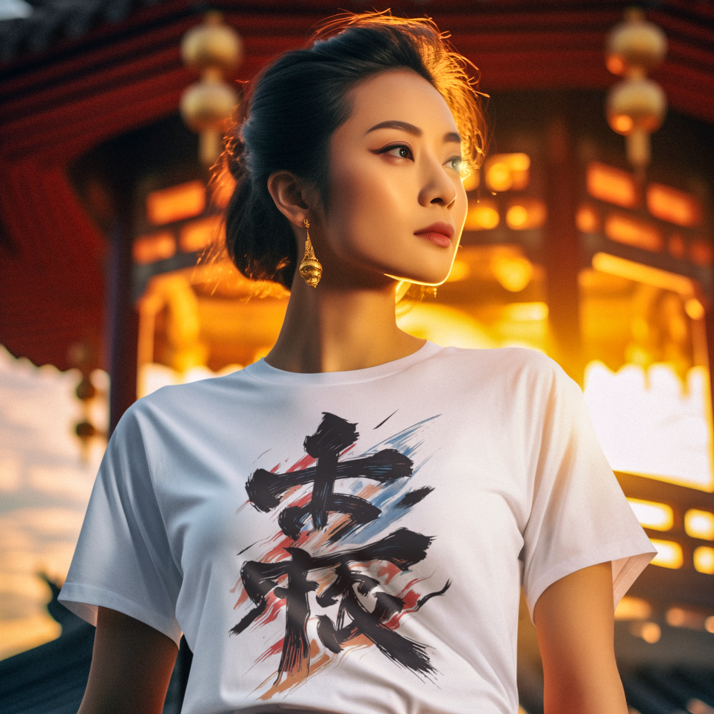 Japanese Characters Chikara Unisex Cotton T-Shirt