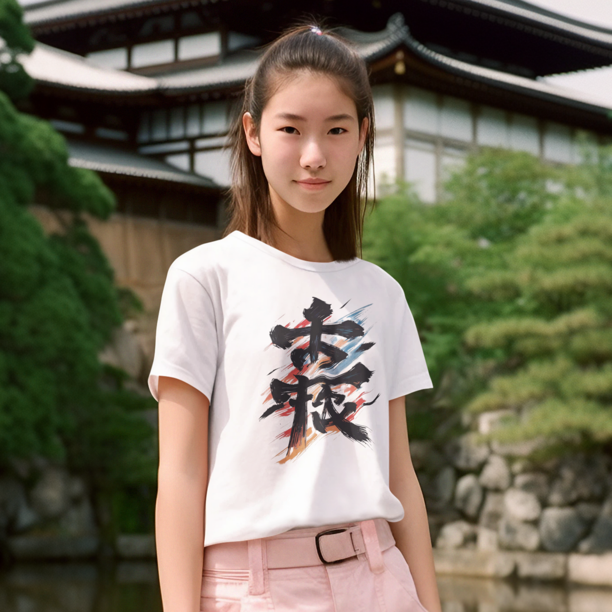 Japanese Characters Chikara Unisex Cotton T-Shirt