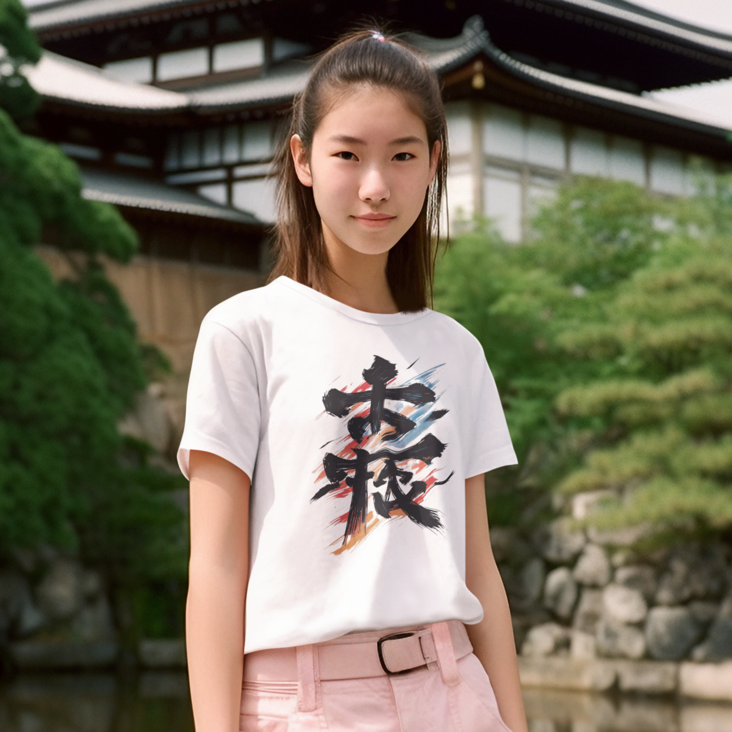 Japanese Characters Chikara Unisex Cotton T-Shirt