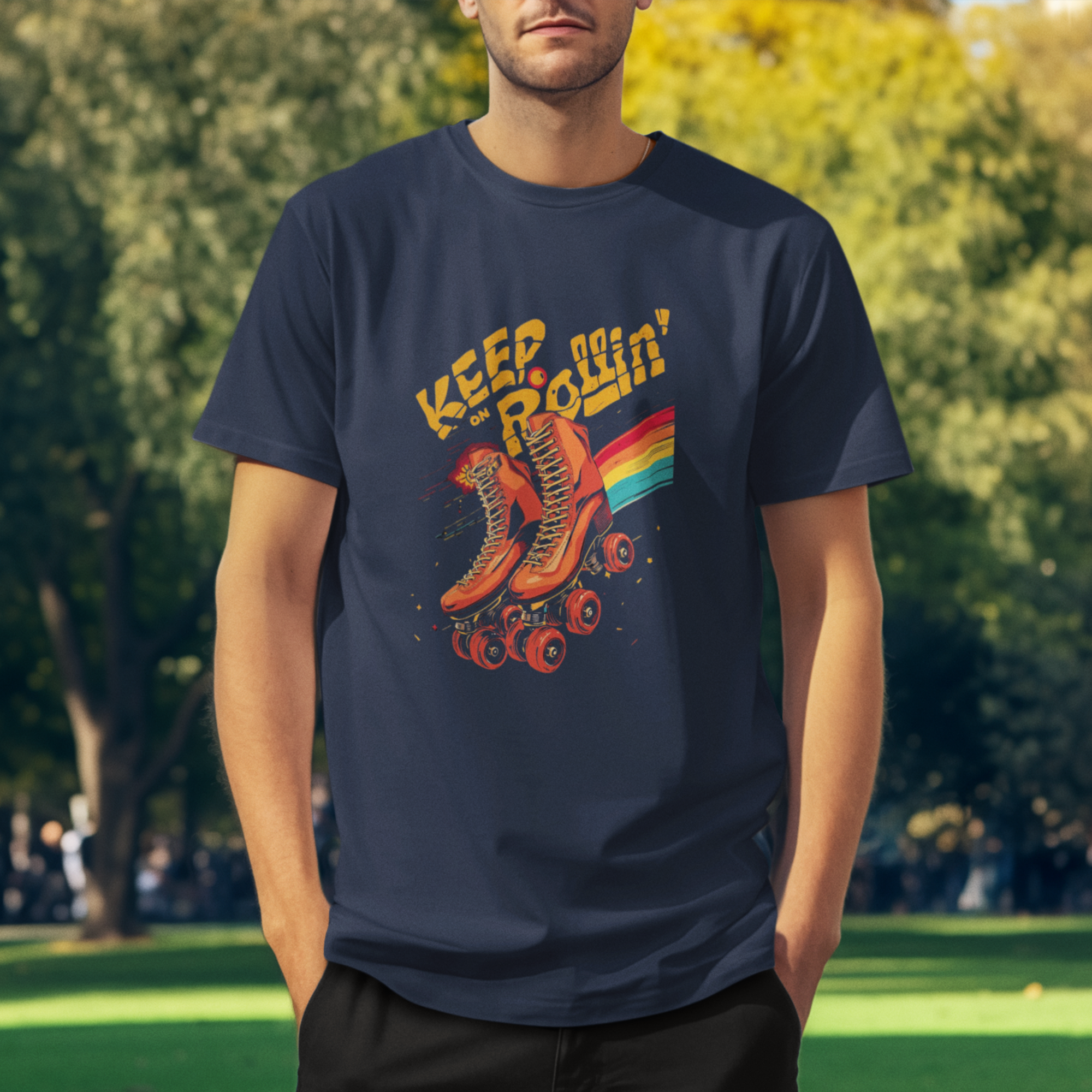 Retro Keep On Rollin Vintage Unisex Cotton T-Shirt