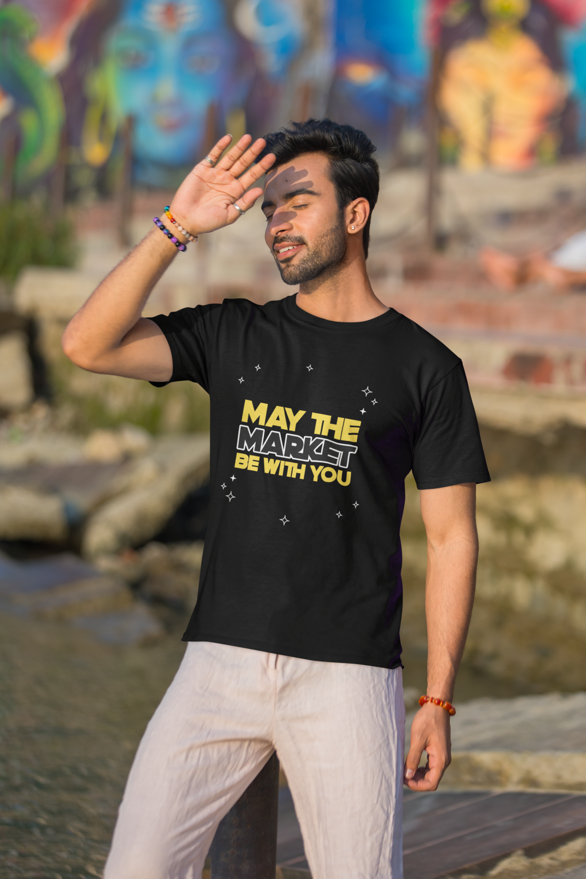 Funny Trading "May the Markets Be With You" Unisex Cotton T-Shirt