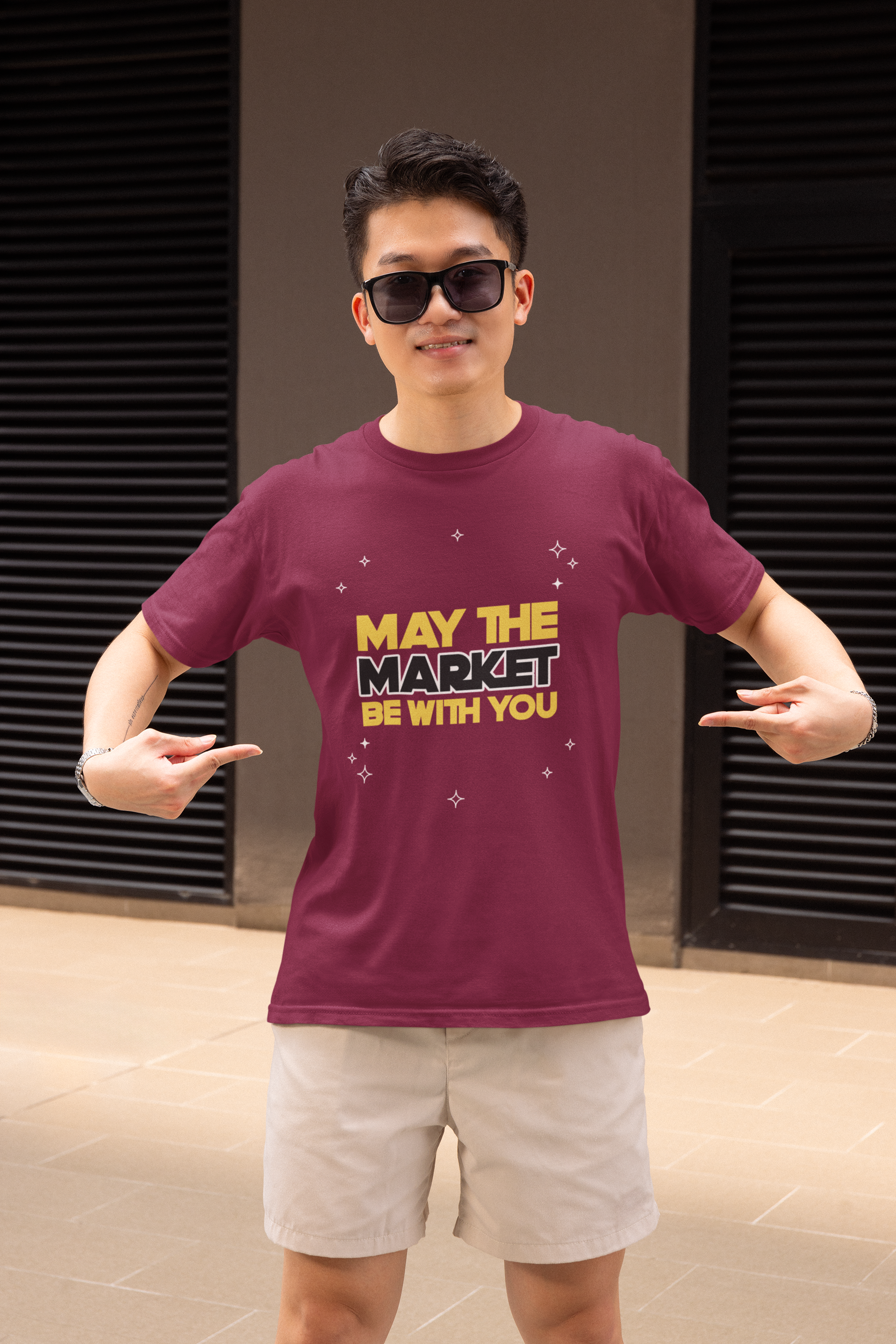Funny Trading "May the Markets Be With You" Unisex Cotton T-Shirt