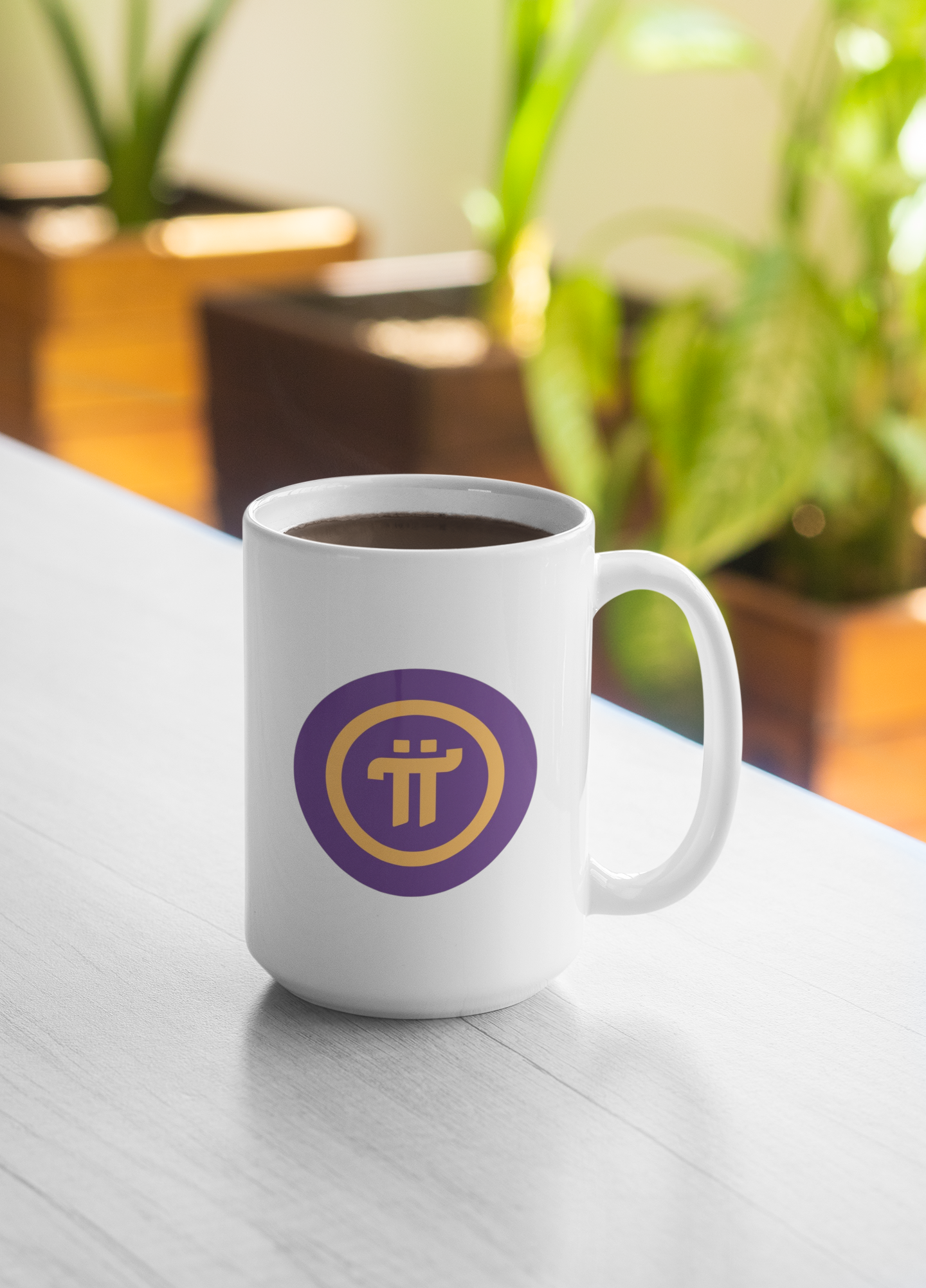Pi Network Crypto Token White 15oz Ceramic Mug