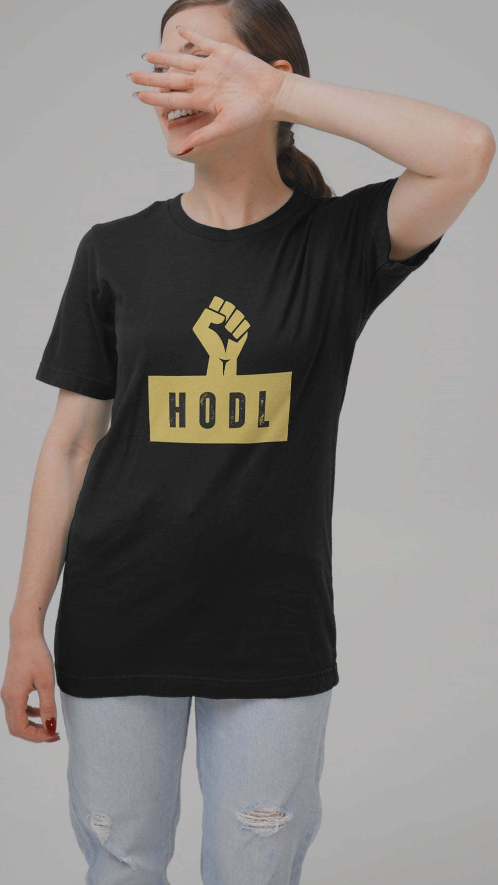 HODL Stamp Crypto Trader Black Unisex Cotton T-Shirt