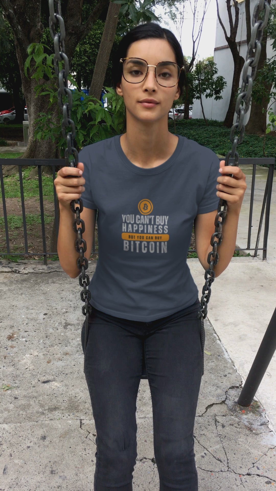 BTC Bitcoin Funny "You Can't Buy Happiness but You Can Buy Bitcoin" Cotton T-Shirt