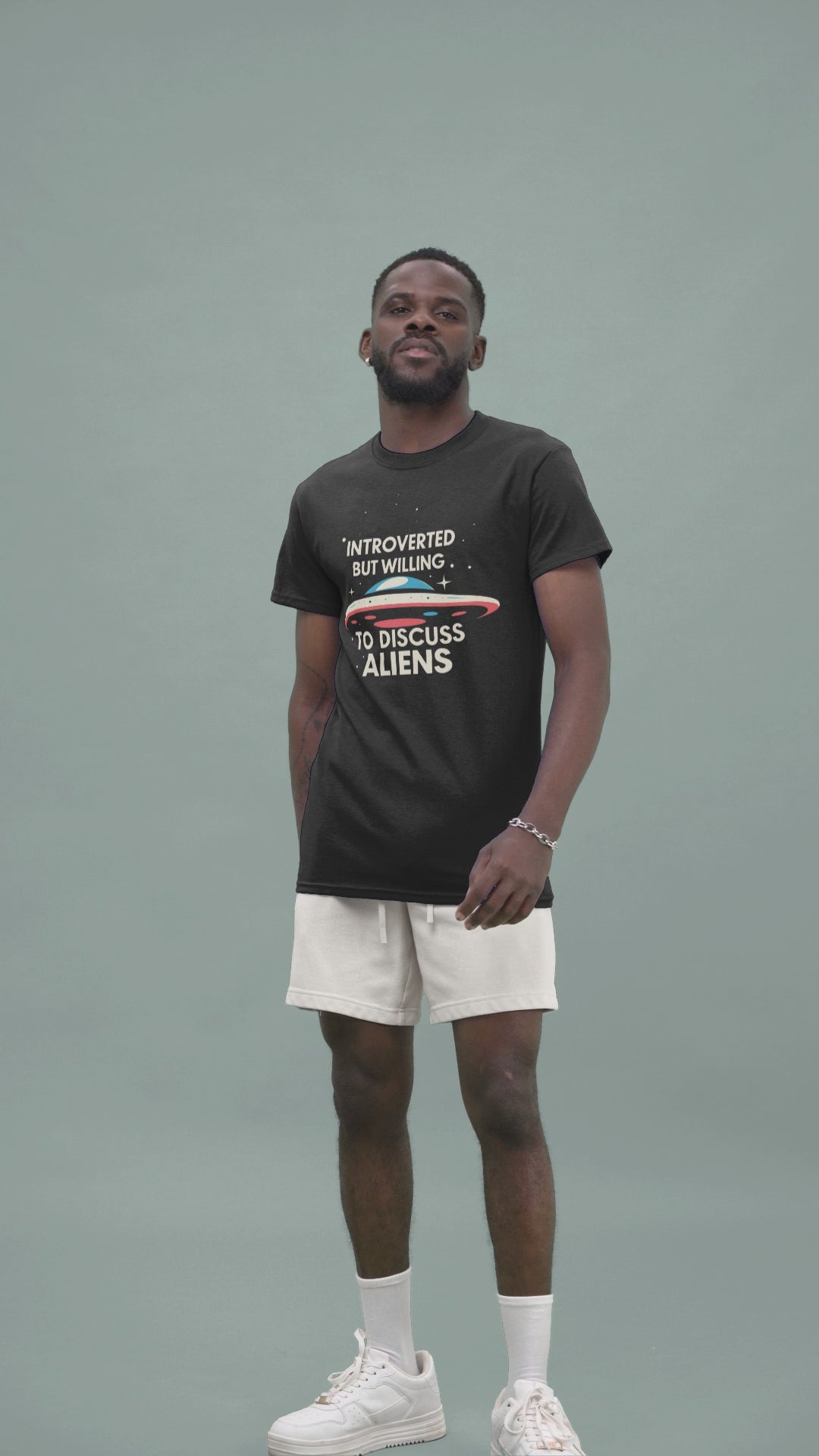 Funny Introverted but Willing to Discuss Aliens Unisex Cotton T-Shirt