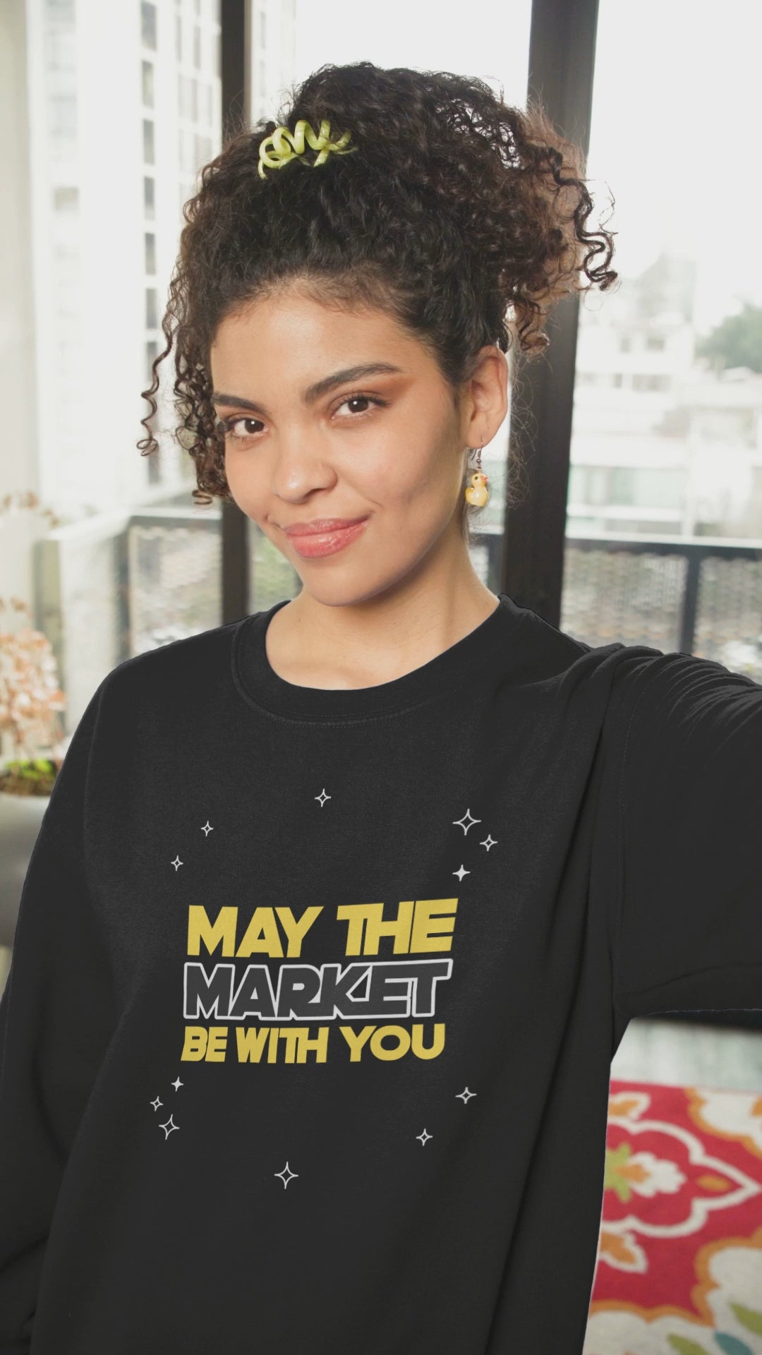 Funny "May the Market Be With You" Star Wars Quote Unisex Sweatshirt
