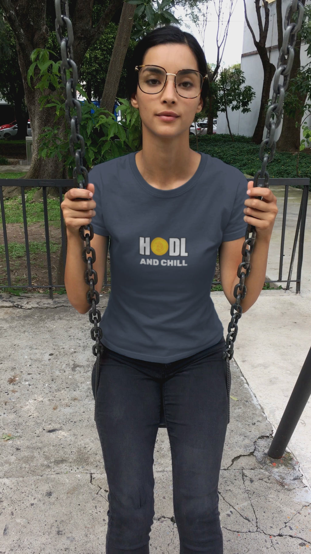 HODL and Chill Funny Crypto Trading Cotton T-Shirt