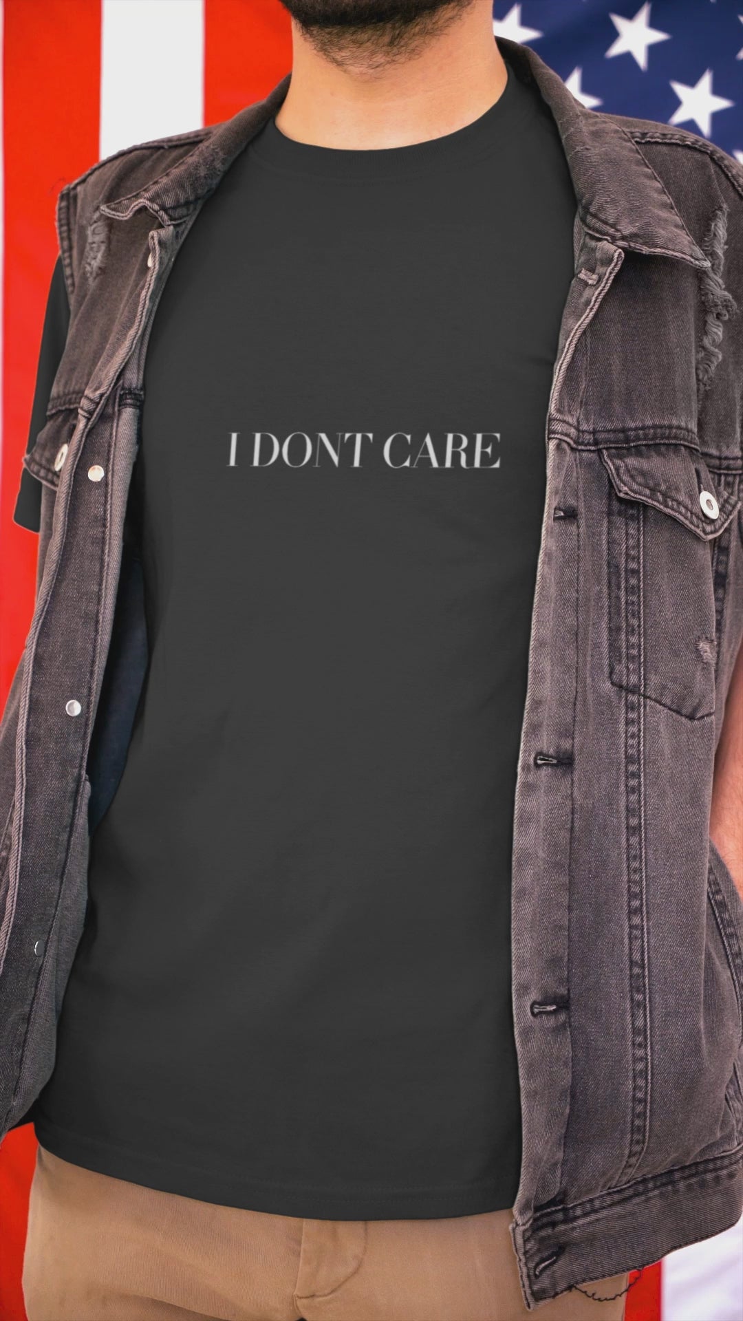 I DON'T CARE Motivational Bold Graphic Unisex Cotton T-Shirt