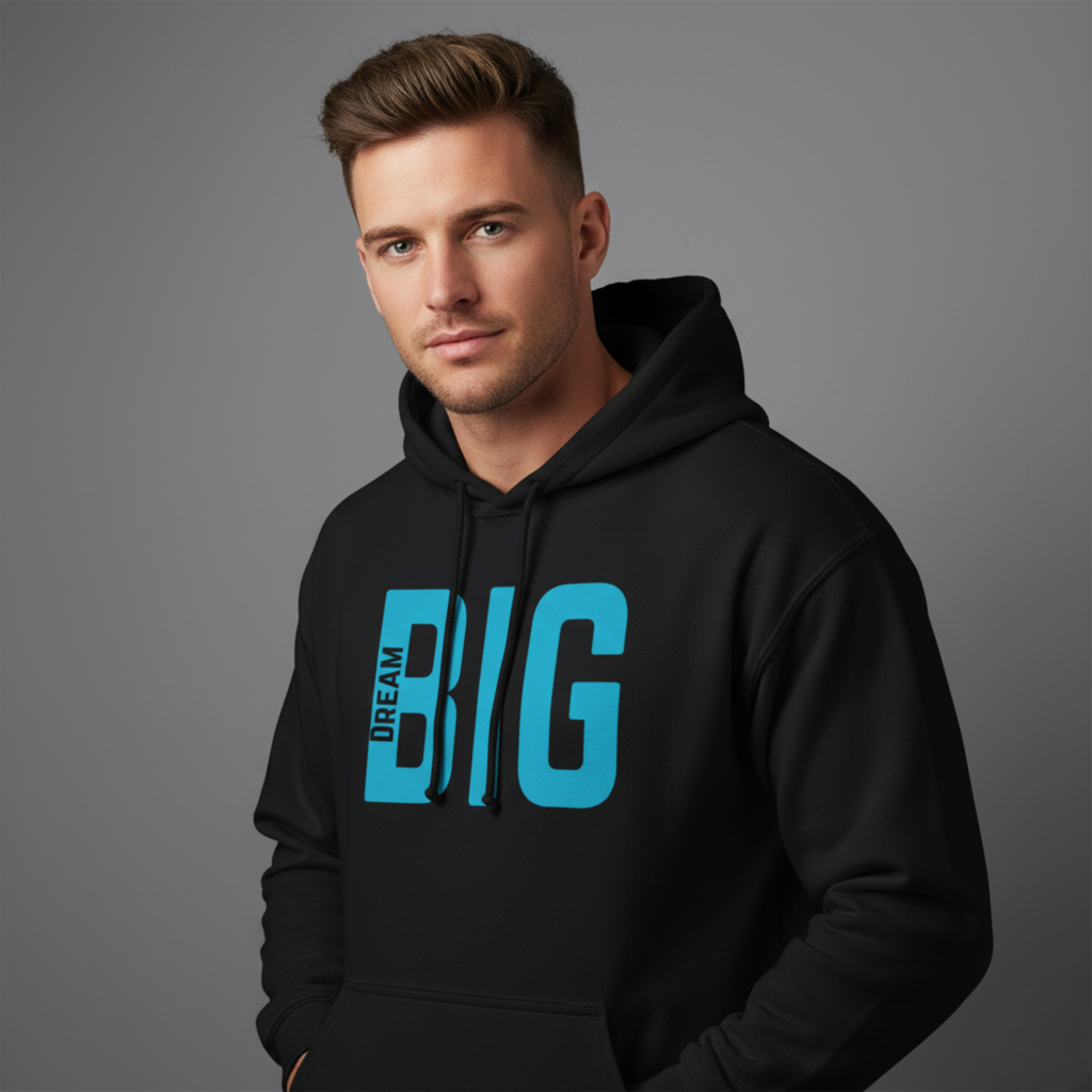 Dream Big Motivational Unisex Black Hoodie